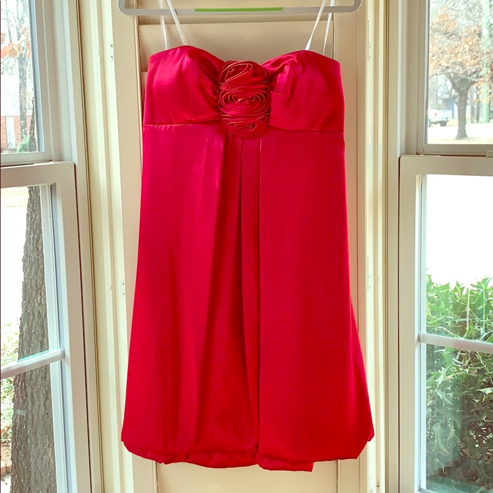 Pink, Strapless Formal Dress